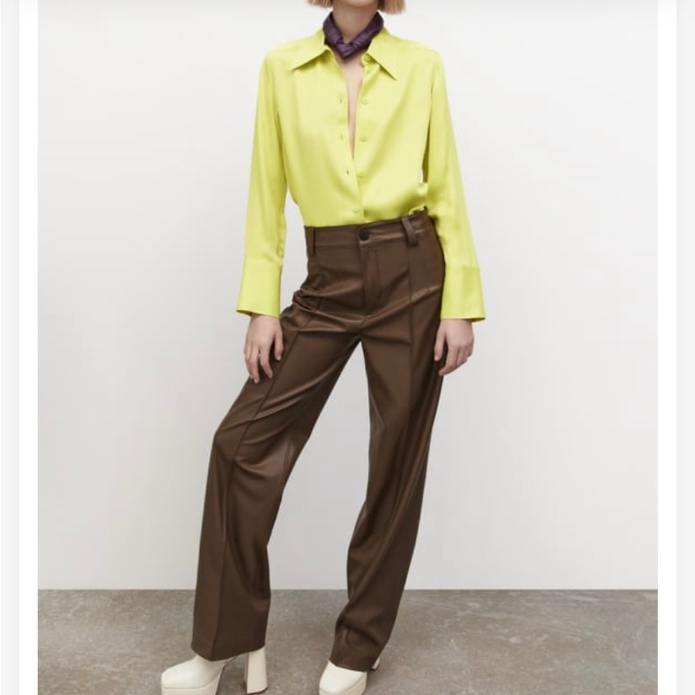 NEW Zara full length faux leather pants